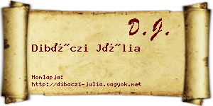 Dibáczi Júlia névjegykártya
